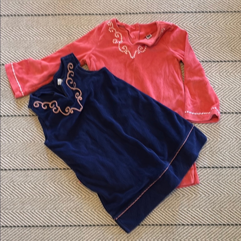 COPY - Kids Embroidered Pink and Blue Swim Coverups